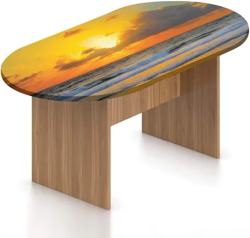Miniatura 17 de XISUNYA Mantel ajustable ovalado de poliéster elástico, decoración del océano, mantel ajustable con estampado de playa y isla tropical, se adapta a