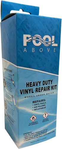 Miniatura 2 de Kit de parches de reparación de vinilo con pegamento de 4 oz. Funciona bajo el agua Incluye 24 parches de revestimiento de piscina