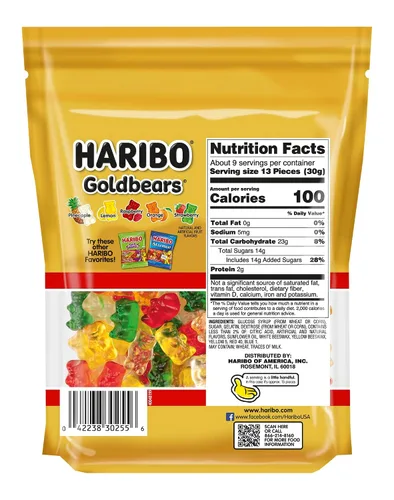 Miniatura 2 de HARIBO - Gomitas de ositos, bolsa resellable de 10 onzas, sabores surtidos