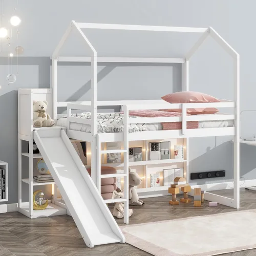 Miniatura 12 de Favfurish Litera de Metal de Piso Twin XL sobre Queen con Escaleras Inclinadas y Barandillas de Seguridad para Dormitorio, Habitaciones de Negro