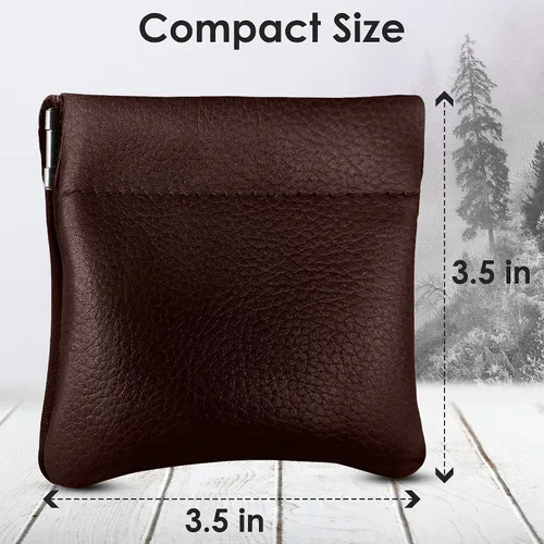 Miniatura 50 de Monedero clásico a presión, de cuero, para hombre de Nabobb, negro