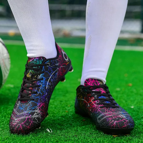Miniatura 6 de Zapatos de fútbol para niños, zapatos de fútbol para suelo firme, tenis atléticos para niñas, para exteriores, césped y fútbol para niños pequeños