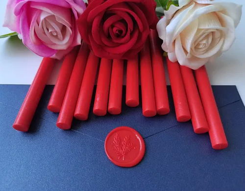 Miniatura 3 de Seal - 12 barras de cera para sellar cera con pistola de pegamento, ideales para tarjetas, sobres de regalos, invitaciones de boda (rojo)