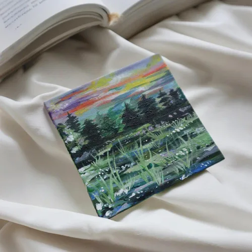 Miniatura 2 de YOURSORTER Mini Lienzo para pintar 4x4 pulgadas, paquete de 20 pequeños lienzos para pintar para novatos y artistas, imprimados con gesso libres