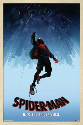 Miniatura 7 de Trends International Spider-Man de Marvel póster Into The Spider-Verse-Falling de 22.37 x 34 pulgadas, versión enmarcada en madera reutilizada