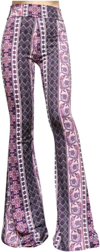 Miniatura 31 de ShopMyTrend - Pantalones de yoga largos con piernas anchas y acampanadas estilo palazzo, con cintura alta, para mujer
