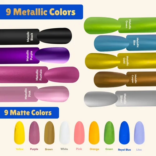 Miniatura 2 de 18 bolígrafos de esmalte de uñas de perro de colores metálicos y mate, secado rápido con lima de uñas de perro, esmalte de uñas seguro para perros