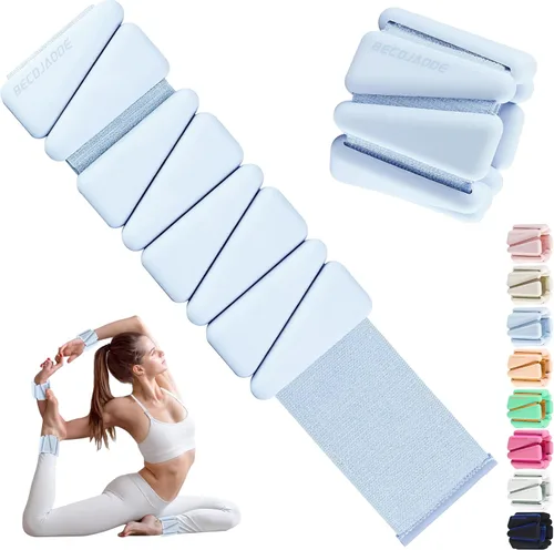 Miniatura 14 de BECOJADDE Pesas de Tobillo para Mujeres Pesas de Muñeca Juego de 2 (1 lb/2 lbs Cada Una) Peso Ajustable para Brazo y Pierna para Mujeres y Hombres