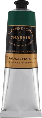Miniatura 150 de Charvin Pintura acrílica profesional extrafina – verde absenta, tubo de 2.1 fl oz, pigmentos de triple fresado, resistente a la luz, pinturas