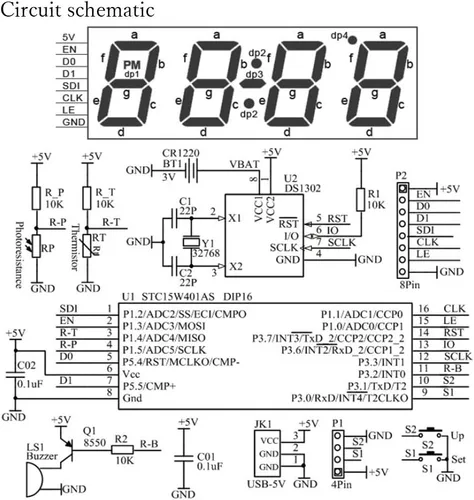 Miniatura 6 de Treedix 1 unids colorido reloj digital kits LED hablando reloj DIY kit componente reloj electrónico soldadura experimento (azul)