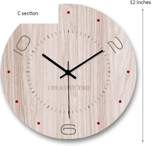 Miniatura 3 de Reloj de pared para sala de estar, reloj de pared de madera, reloj de cuarzo silencioso para el hogar, reloj de pared redondo para dormitorio