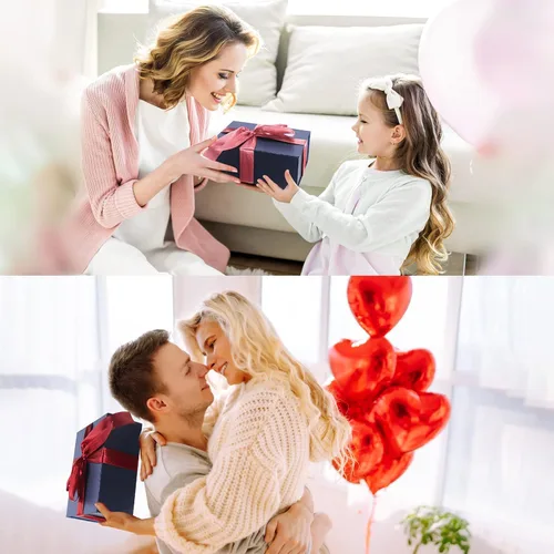 Miniatura 2 de Paquete de 4 cajas de regalo de 9.5 x 7 x 4 pulgadas con tapas de cierre magnético, caja magnética azul para bodas, propuestas de dama de honor