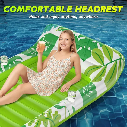 Miniatura 4 de CACSPS Flotadores inflables de piscina para adultos, sillas flotantes con portavasos, flotadores de piscina resistentes para diversión acuática