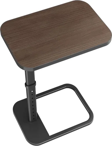 Miniatura 11 de Kitstorack Mesa de bandeja de TV mejorada con bloqueo de panel, altura ajustable y diseño abatible de 90°, mesa lateral auxiliar para brazo de sofá
