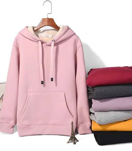 Miniatura 8 de Haellun - Sudadera con capucha con forro de vellón de sherpa, abrigado, de invierno y de estilo informal para mujer