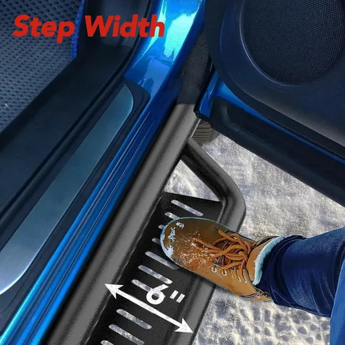 Miniatura 6 de Estribos, escalones laterales de 6 pulgadas compatibles con Jeep Wrangler JK JKU Unlimited 2007-2018, 2 puertas, barra Nerf de acero recubierto