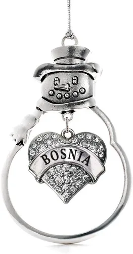 Miniatura 42 de Colgante de plata con diseño de Detroit con forma de corazón y muñeco de nieve con circonitas cúbicas