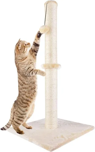 Miniatura 18 de Dimaka - Rascador de gato de 29 pulgadas de alto, con cuerda de sisal y cubierto con suave felpa suave Gris