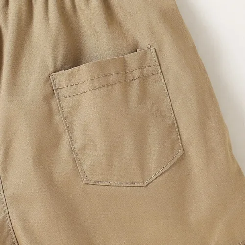 Miniatura 14 de JEELLIGULAR Conjunto de ropa de verano para bebé niño de manga corta con botones y pantalones cortos, trajes casuales para caballeros de 1 a 6 años
