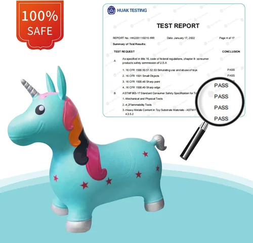 Miniatura 3 de HotMax Juguetes de caballo inflable de unicornio para niñas de 2 años, animales que rebotan, juguetes de salto de goma para bebé niña o niño, regalo