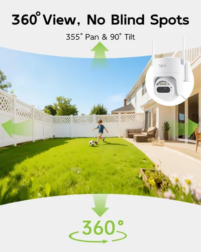 Miniatura 2 de Cámara de seguridad 5G/2.4G para exteriores, cámaras con cable de 3MP grabación 24/7, alimentación enchufable, vista de 360°, seguimiento automático