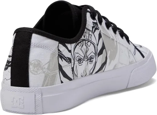 Miniatura 5 de DC X Star Wars The Mandalorian - Tenis de patinaje para hombre, BlancoNegro (Manual)
