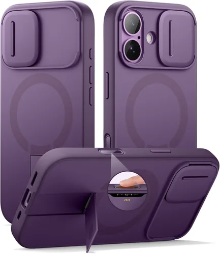 Miniatura 75 de SURITCH - Funda para iPhone 17 Pro Max con cubierta de control de cámara, cubierta para cámara y soporte ajustable, compatible con MagSafe, a prueba