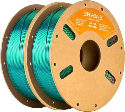 Miniatura 79 de ERYONE Filamento de ácido poliláctico (PLA) de seda bicolor para impresora 3D, de 1.75 mm +/- 0.03 mm, carrete de cartón de 1 kg (2.2 libras)