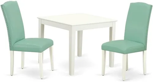 Miniatura 17 de East West Furniture OXEN5-LWH-57 - Juego de mesa y sillas de cocina de 5 piezas, incluye una mesa de comedor cuadrada y 4 sillas de comedor Parsons