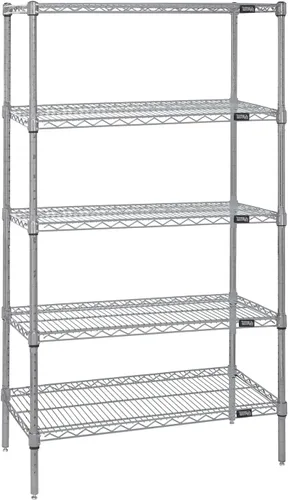 Miniatura 31 de Quantum Storage Systems WR74-1824BK Kit de inicio para estantería de alambre de 4 niveles de altura de 74 pulgadas, acabado negro, 18 pulgadas