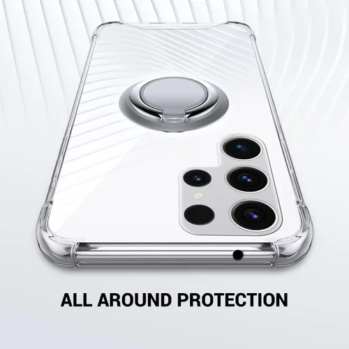 Miniatura 6 de Silverback Funda transparente para Samsung Galaxy S22 Ultra con soporte de anillo, amortiguador de golpes, a prueba de golpes, carcasa para Galaxy