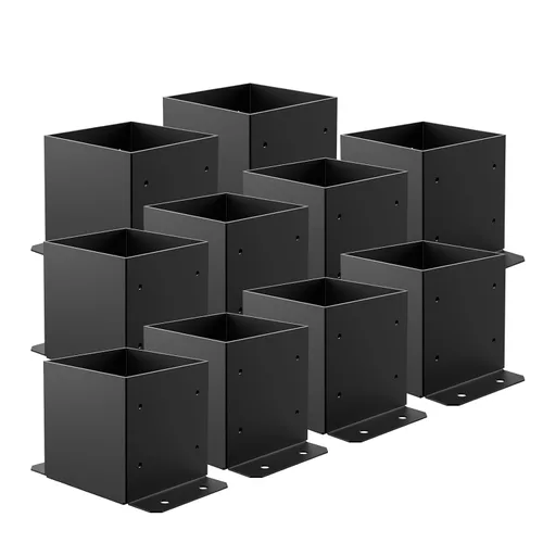 Miniatura 13 de SPACEEUP Base de Poste 4x4 2 Piezas, Tamaño Interior 3.6"x3.6" Base de Poste para Terraza, Anclaje de Poste Resistente con Recubrimiento en Polvo