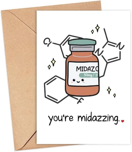 Owings Designs Perfect You're Midazzling - Tarjeta de agradecimiento – Regalo médico y enfermera – Bonita tarjeta de felicitación de anestesia médica