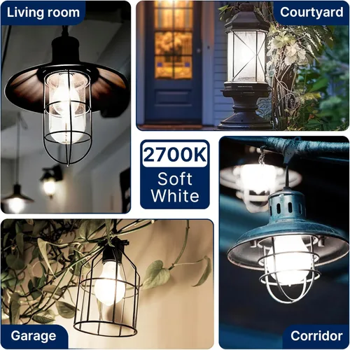 Miniatura 7 de FLSNT Bombillas LED Edison equivalentes a 100 W, luz diurna de 5000 K, bombillas LED A21 regulables de 12 W, 1600 LM, CRI90, base E26, paquete de 8