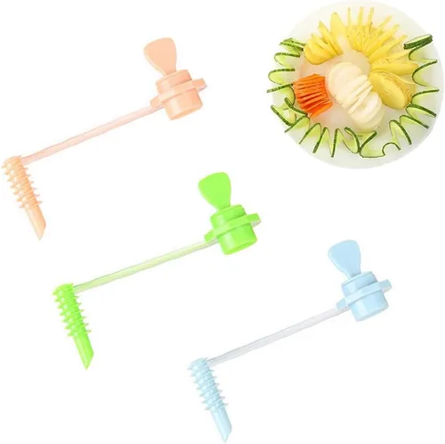 Miniatura 2 de Paquete de 3 rebanadoras de papas trenzadas, portátil, manual, en espiral, cortador de papas en espiral, espiralizador para papas fritas torcidas