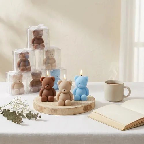 Miniatura 4 de 50 velas de oso para baby shower, regalos de fiesta de oso invitado, velas a granel para regalos decoraciones de fiesta