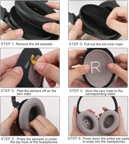 Miniatura 49 de Almohadillas para los oídos para Bose QuietComfort 45 QC45 QC35 ii QC35, cojines de cuero de piel de cordero para auriculares profesionales, QC45
