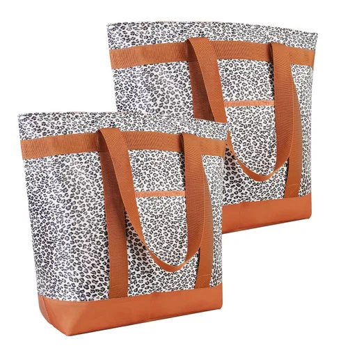 Miniatura 25 de Bolsa de mano reutilizable aislada para compras de comestibles para mujeres/hombres, pizza/bolsa de entrega de alimentos para mantener la comida