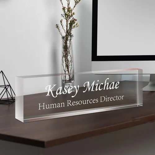 Miniatura 14 de Placa de Nombre Personalizada, Decoración de Oficina Personalizada - Accesorio de Escritorio de Acrílico, Regalos de Oficina para Empleados