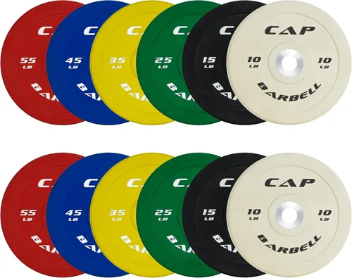Miniatura 57 de CAP Juego de pesas olímpicas de 2 pulgadas 100-370 libras Varios colores Estante de almacenamiento opcional