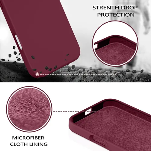 Miniatura 377 de GUAGUA Funda compatible con iPhone 17 Pro Max de 6.9 pulgadas, silicona líquida, goma de gel suave, delgada, forro de microfibra delgada