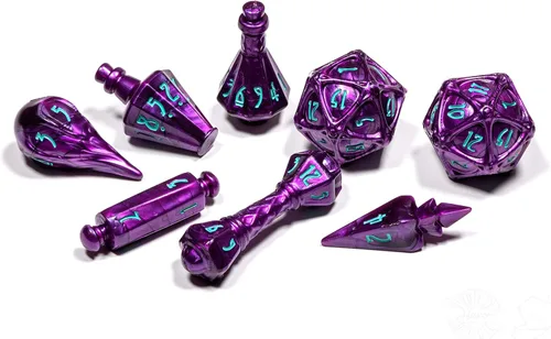 Miniatura 9 de PolyHero Wizard Dice Set – Acid Splash Polyheadral Shaped Dice for D&D & RPG - Role Playing Games 8-Piece Themed Set, Unique Gift for Tabletop