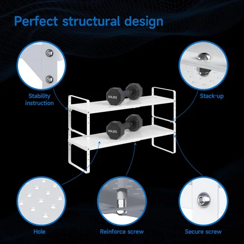 Miniatura 6 de Organizador de estantes ampliables de metal ajustable para especias, estantes de almacenamiento independientes para armario de cocina, debajo
