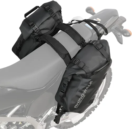 Miniatura 7 de Rhinowalk Bolsas de sillín impermeables antivibración para motocicleta, bolsas laterales para moto, bolsas de hombro para moto, alforjas de moto 18L