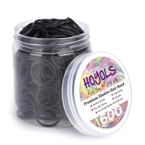 Miniatura 10 de HOYOLS Bandas de goma negras pequeñas de 1/2 pulgada para ligas para el cabello, elásticas, mini trenzas para bebés, niñas, bebés, niños, cabello