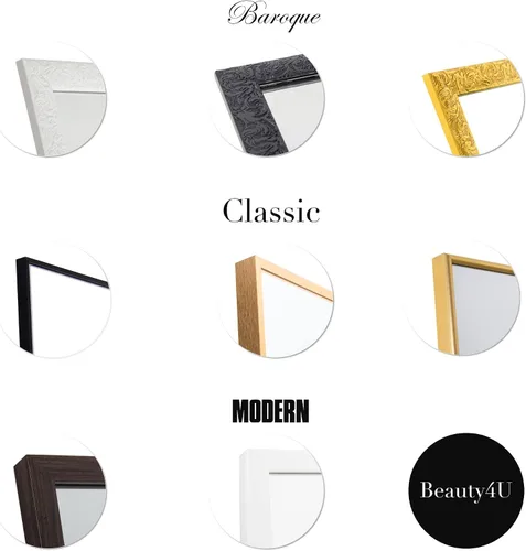 Miniatura 7 de Beauty4U Espejo de Pared de Cuerpo Entero - A Prueba de Explosiones, Rectangular con Marco Flotante para Decoración de Habitaciones, 50" x 14", Negro
