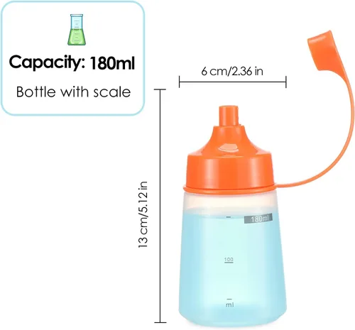 Miniatura 3 de Botellas de plástico para condimentos para salsas de boca ancha, dispensador de botellas para aderezo de ensalada, aceite de cocina, salsa