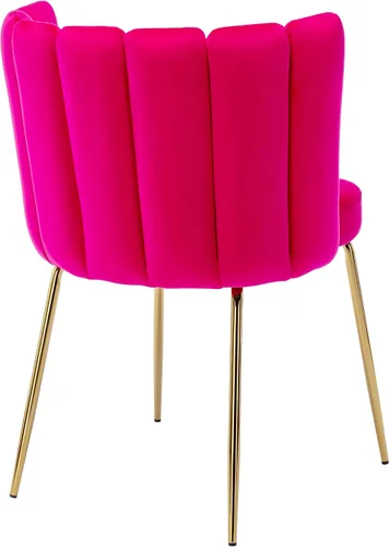 Miniatura 7 de Juego de 2 sillas de comedor de terciopelo con diseño de barril moderno, sillas laterales tapizadas con patas de metal dorado para el hogar, cocina