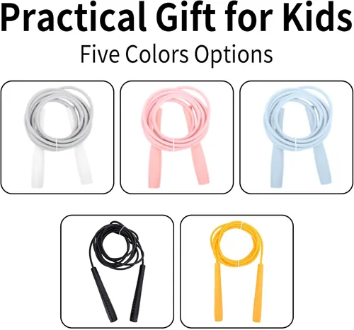 Miniatura 4 de Cuerdas de saltar para niños, cuerda de saltar ajustable para niños con asas de ABS y cuerda de PVC para niños, estudiantes y niños pequeños