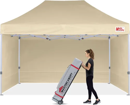 Miniatura 12 de MASTERCANOPY Carpa Plegable Resistente con Paredes Laterales (10x15, Blanco)